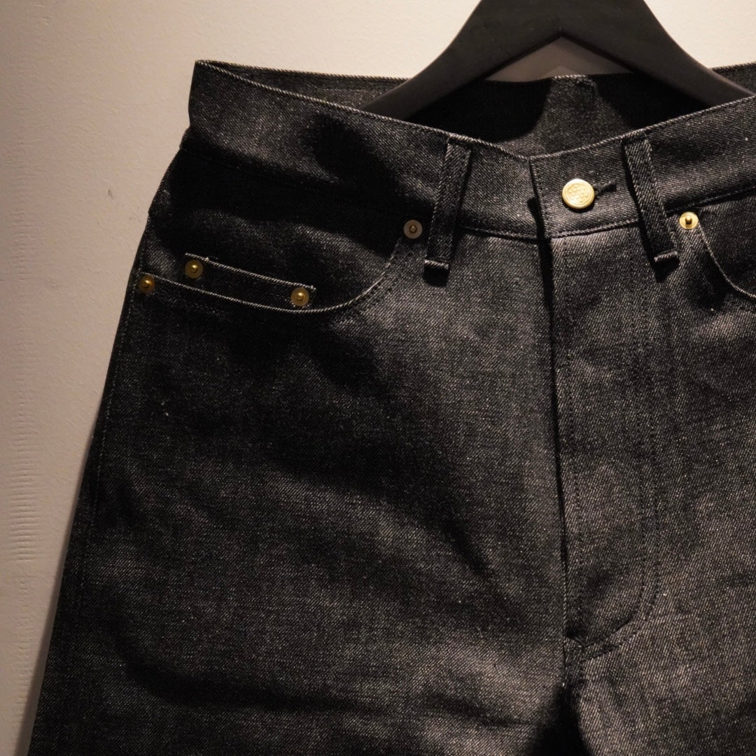 THUG - DENIM SHORTS IRON CROSS BLACK × BLACK / GSV9905