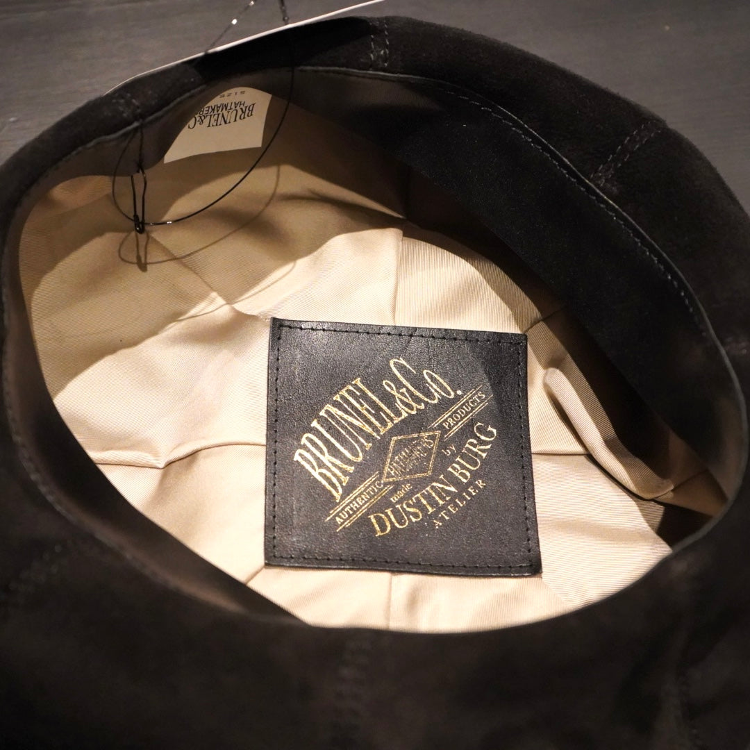 BIG BERET (DEER SUEDE BLACK) / BRUNEL&Co. HATMAKERS