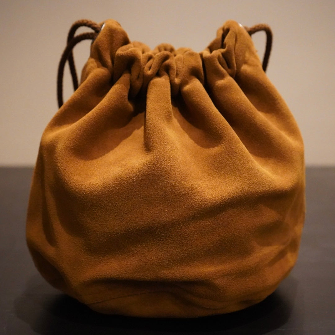 DARK NOIR - LEATHER EFFECT BAG "SUEDE" BROWN / GSV53G05