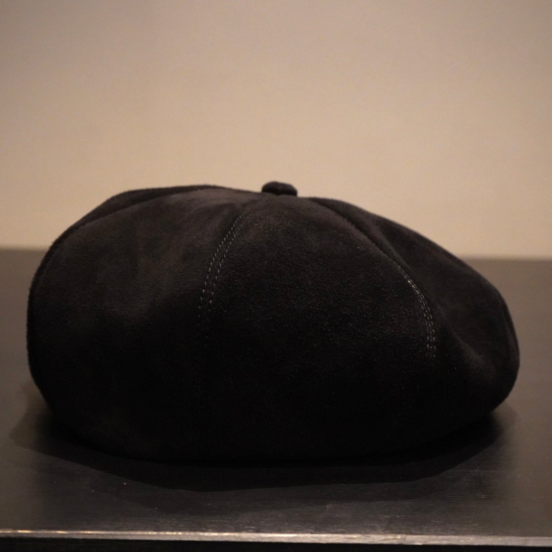 BIG BERET (DEER SUEDE BLACK) / BRUNEL&Co. HATMAKERS