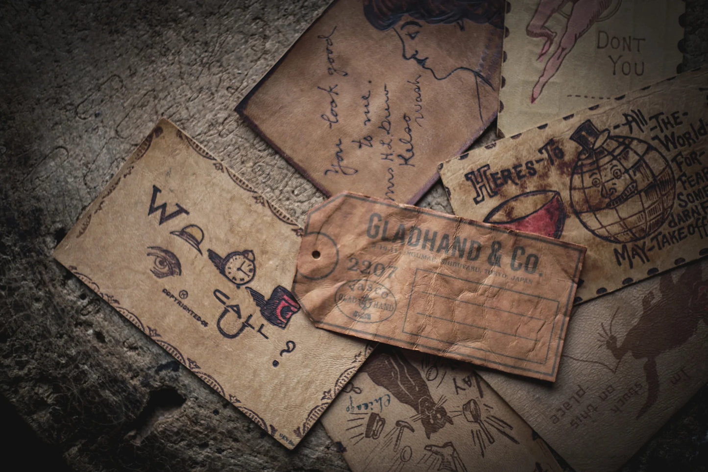 LEATHER PURSE BAG "GLAD POSTALS"【vasco × GLADHAND】