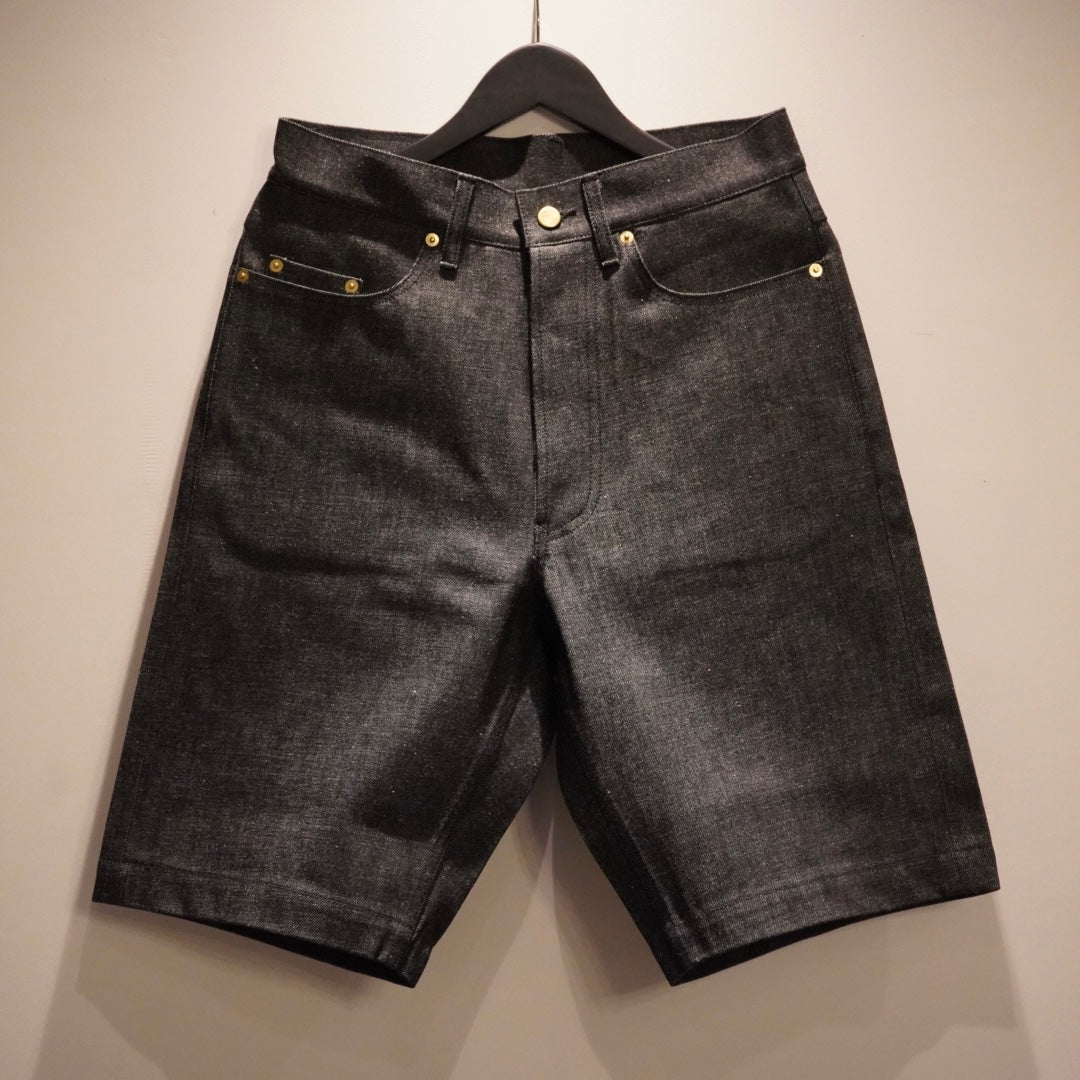 THUG - DENIM SHORTS IRON CROSS BLACK × BLACK / GSV9905