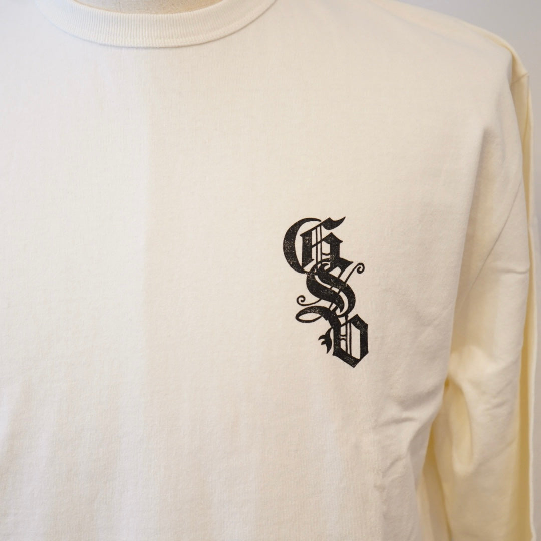 CIRCLE SIG - L/S T-SHIRTS IVORY×BLACK / GSV-24-AW-13