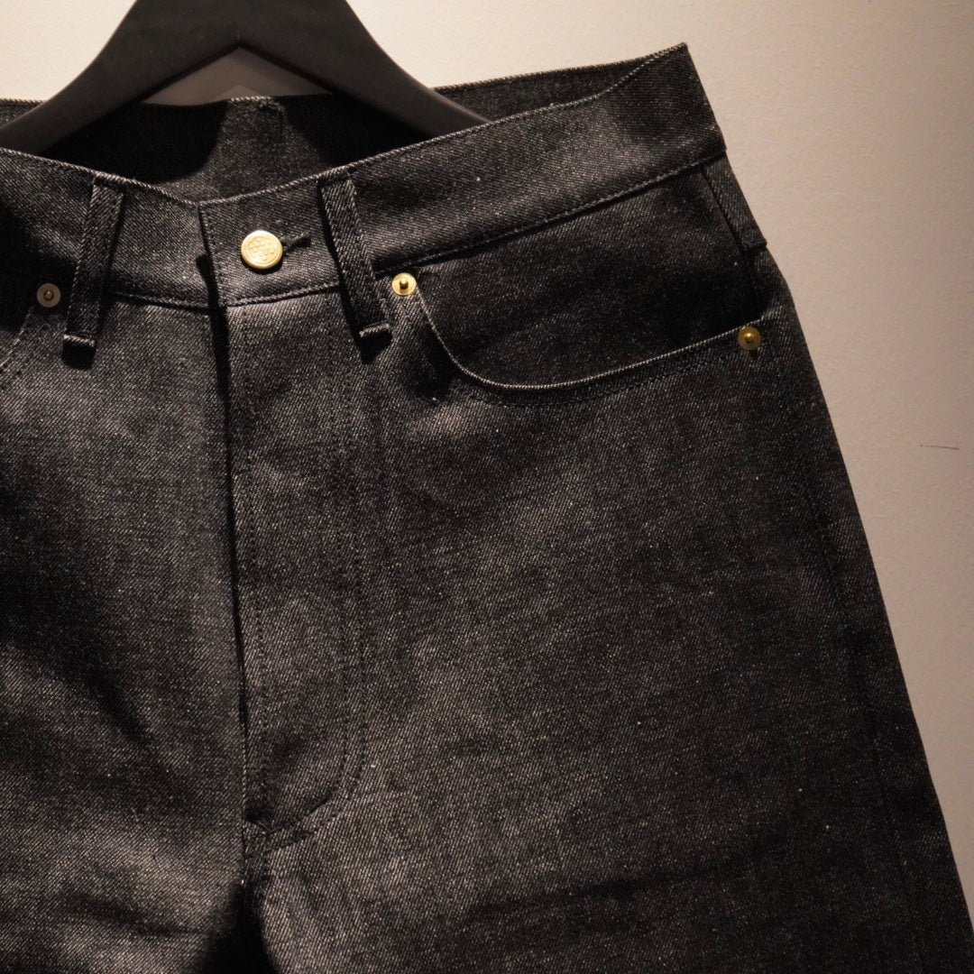 THUG - DENIM SHORTS IRON CROSS BLACK × BLACK / GSV9905