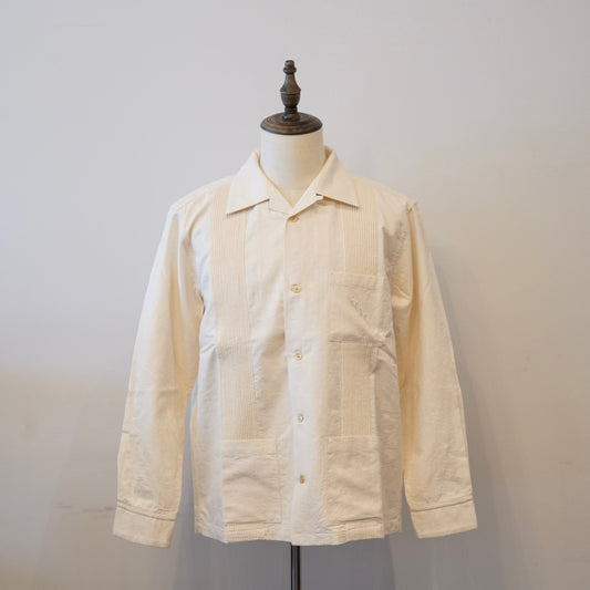 RIPTIDE CLUB - L/S GUAYABERA SHIRTS IVORY / GSV-24-AW-09